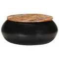 Table basse Noir 68x68x30 cm Bois de récupération solide