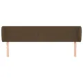 Tête de lit avec oreilles Marron foncé 163x23x78/88 cm Tissu
