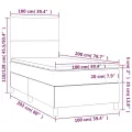 cadre de lit et matelas et LED Noir 100x200 cm Tissu
