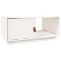 Table basse Blanc 80x50x35,5 cm Bois massif de pin