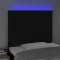 Tête de lit à LED Noir 100x5x118/128 cm Tissu