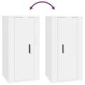Meuble TV mural Blanc 40x34,5x80 cm