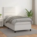 cadre de lit avec matelas Blanc 80x200 cm Similicuir