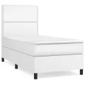 cadre de lit avec matelas Blanc 80x200 cm Similicuir