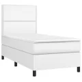 cadre de lit avec matelas Blanc 80x200 cm Similicuir