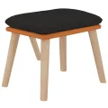 Chaise de relaxation avec repose-pied Noir Similicuir et tissu