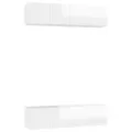 Meubles TV 4 pcs Blanc brillant 60x30x30 cm Aggloméré