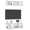 Meubles TV 4 pcs Blanc brillant 60x30x30 cm Aggloméré