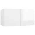 Meubles TV 4 pcs Blanc brillant 60x30x30 cm Aggloméré