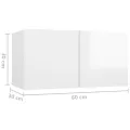 Meubles TV 4 pcs Blanc brillant 60x30x30 cm Aggloméré