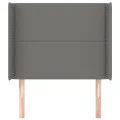 Tête de lit avec oreilles Gris foncé 103x16x118/128 cm Tissu