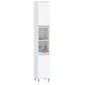 Armoire de salle de bain blanc 30x30x190 cm bois d'ingénierie