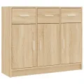 Buffet chêne sonoma 91x28x75 cm bois d'ingénierie