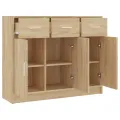Buffet chêne sonoma 91x28x75 cm bois d'ingénierie