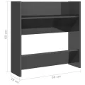Armoires à chaussures murales 4 pcs Gris brillant 60x18x60 cm