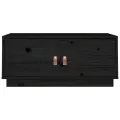 Table basse Noir 80x50x35 cm Bois massif de pin