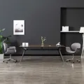 Chaise pivotante de salle à manger Gris Tissu