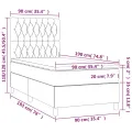 cadre de lit et matelas et LED Noir 90x190 cm Tissu