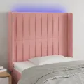 Tête de lit à LED Rose 103x16x118/128 cm Velours