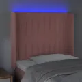 Tête de lit à LED Rose 103x16x118/128 cm Velours