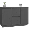 Buffet Gris 111x34x75 cm Bois massif de pin