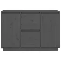 Buffet Gris 111x34x75 cm Bois massif de pin