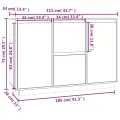 Buffet Gris 111x34x75 cm Bois massif de pin