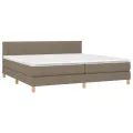 cadre de lit avec matelas Taupe 200x200 cm Tissu
