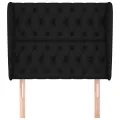 Tête de lit avec oreilles Noir 93x23x118/128 cm Tissu