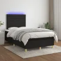 cadre de lit et matelas et LED Noir 120x200 cm Tissu
