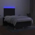 cadre de lit et matelas et LED Noir 120x200 cm Tissu