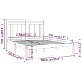 Cadre de lit Blanc Bois massif 135x190 cm Double