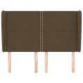 Tête de lit avec oreilles Marron foncé 147x23x118/128 cm Tissu