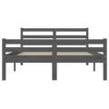 Cadre de lit Gris Bois massif 140x190 cm