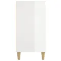 Tables de chevet 2pcs blanc brillant 40x35x70cm bois ingénierie