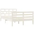 Cadre de lit Blanc Bois massif 120x190 cm Petit Double