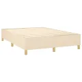 cadre de lit matelas et LED Crème 140x200 cm Tissu