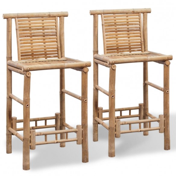 Tabourets de bar lot de 2 bambou