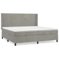 cadre de lit et matelas Gris clair 200x200cm Velours