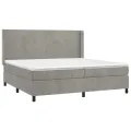 cadre de lit et matelas Gris clair 200x200cm Velours