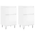 Buffets 2 pcs blanc brillant 40x35x70 cm bois d'ingénierie