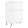 Buffets 2 pcs blanc brillant 40x35x70 cm bois d'ingénierie