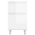 Buffets 2 pcs blanc brillant 40x35x70 cm bois d'ingénierie