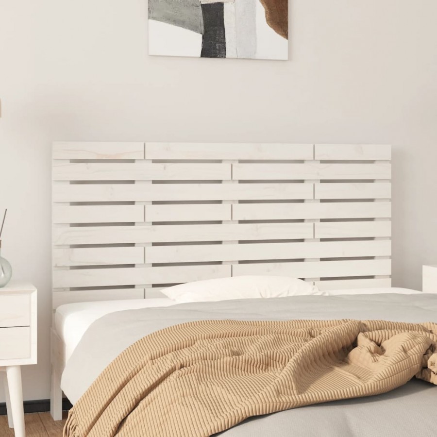 Tête de lit murale Blanc 156x3x63 cm Bois massif de pin