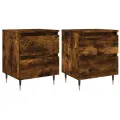Tables de chevet 2 pcs chêne fumé 40x35x50 cm bois ingénierie