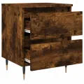 Tables de chevet 2 pcs chêne fumé 40x35x50 cm bois ingénierie
