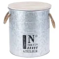 H&S Collection Ensemble de boîtes de rangement avec corde 3 pcs Zinc