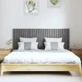 Tête de lit murale Gris 166x3x60 cm Bois massif de pin
