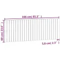 Tête de lit murale Gris 166x3x60 cm Bois massif de pin