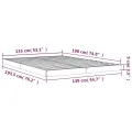 Cadre de lit blanc 135x190 cm double bois massif de pin